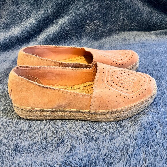 Women’s UGG Heidi Perforated Espadrille Suede Slip-on Flats Pink - Picture 3 of 4